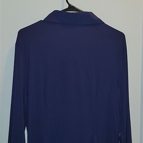 Luxeire The Classic Button Up Blouse Top shirt  Navy XL - Picture 5 of 12